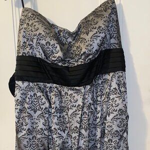 Elegant Black and Gray Floral Dress